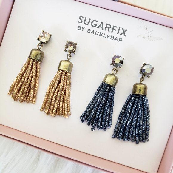 BaubleBar Jewelry - NWT Sugarfix / BaubleBar Beaded Tassel Earring Set